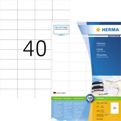 HERMA Etikett Premium 4610 52,2x29,7mm weiß 8.000 St./Pack. HERMA Etikett Premium 4610 52,2x29,7mm weiß 8.000 St./Pack.