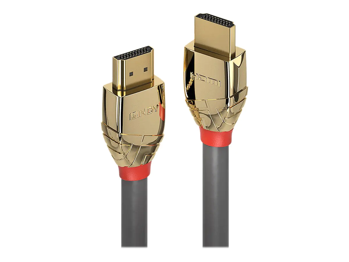 Lindy Gold Line High Speed HDMI with Ethernet - HDMI-Kabel mit Ethernet - HDMI männlich zu HDMI männlich - 5 m - Dreifachisolierung - Grau - 4K Unterstützung