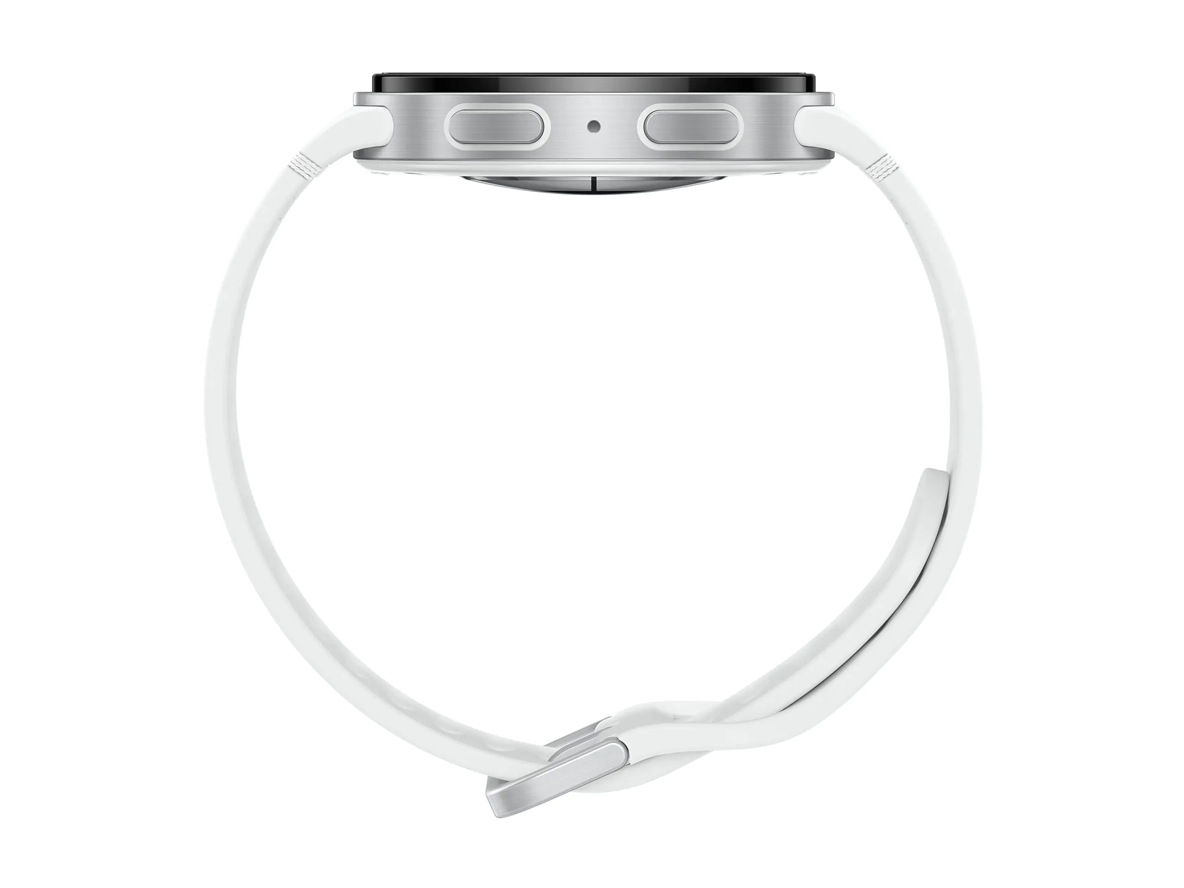 Samsung Galaxy Watch8 - 44 mm - silber - intelligente Uhr mit Sportband - Gummi - weiß - Bandgröße: M/L - Anzeige 3.7 cm (1.47") - 32 GB - NFC, Bluetooth, Wi-Fi - 34 g