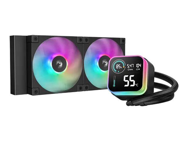 Deepcool LQ240 Liquid Cooler 240mm 5th Gen Pump 3400RPM Segment LCD Screen Anti-Leak