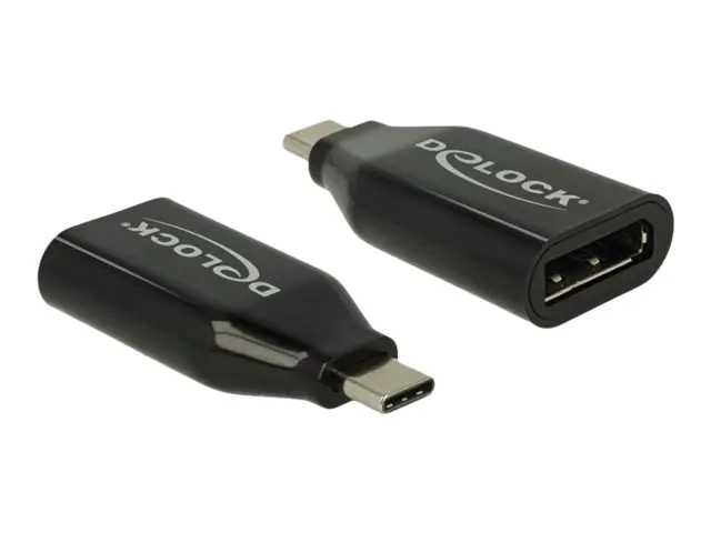 Delock - Videoadapter - 24 pin USB-C (M) zu DisplayPort (W) - DisplayPort (Alt Mode) - unterstützt 4K 60 Hz (3840 x 2160) - Schwarz