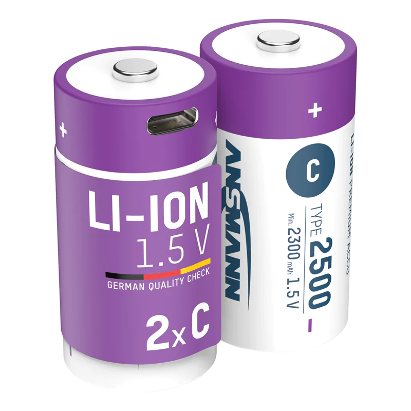 Ansmann 1313-0004, Wiederaufladbarer Akku, C, Lithium-Ion (Li-Ion), 1,5 V, 2 Stück(e), 2300 mAh