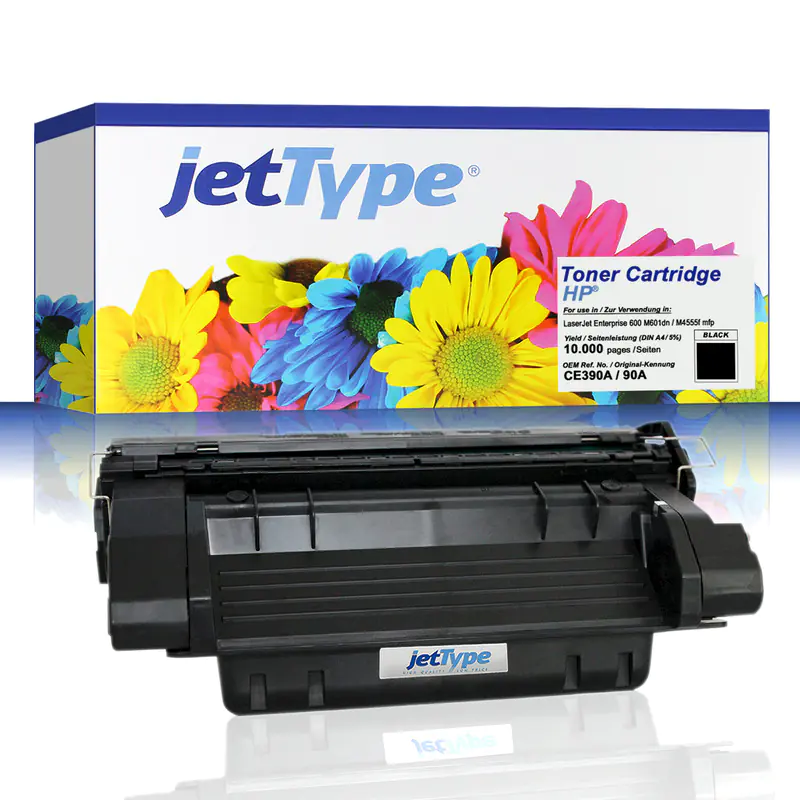 jetType Toner kompatibel zu HP CE390A 90A schwarz 10.000 Seiten 1 Stück jetType Toner kompatibel zu HP CE390A 90A schwarz 10.000 Seiten 1 Stück