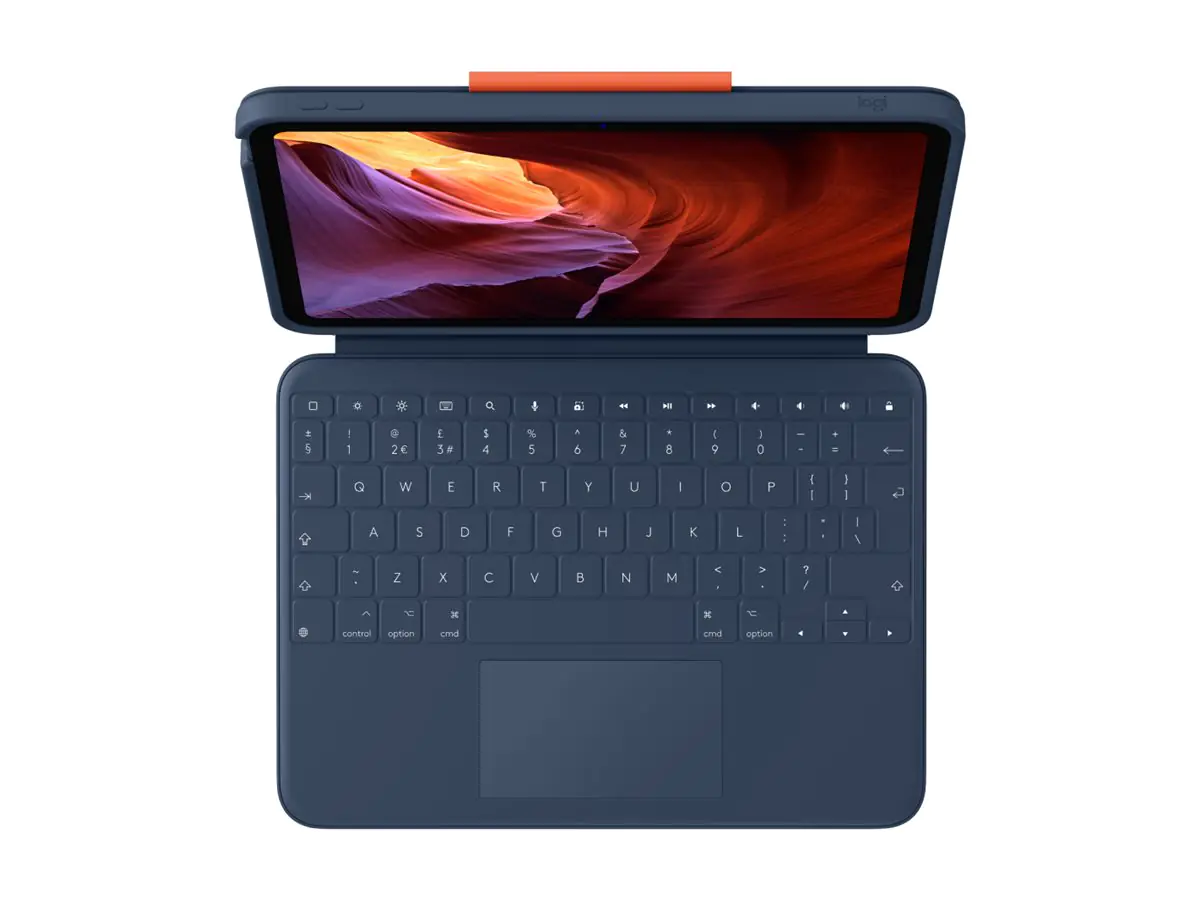Logitech Rugged Combo 4 Touch - Tastatur und Foliohülle - mit Trackpad - Apple Smart connector - QWERTY - GB - Classic Blue - für Apple 10.9-inch iPad (10. Generation) 920-011188