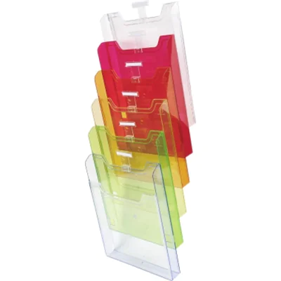 Exacompta Prospekthalter Linicolor® 23,9 x 66,5 x 15,5 cm (B x H x T) DIN A4 Polystyrol transluzent/mehrfarbig 6 Fächer