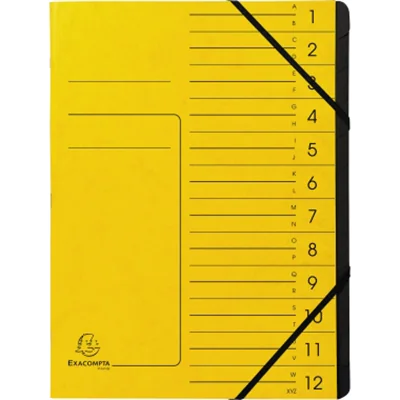 Exacompta Ordnungsmappe 541209E DIN A4 12Fächer Karton gelb Exacompta Ordnungsmappe 541209E DIN A4 12Fächer Karton gelb