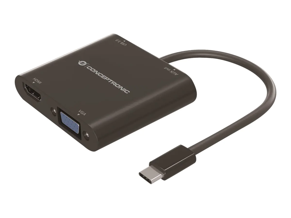 Conceptronic DONN09B - Dockingstation - USB-C - VGA, HDMI