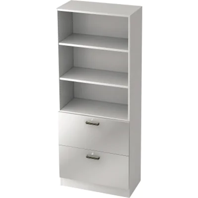 Hammerbacher Registraturschrank V7300/W/S/SG 5OH weiß/silber Hammerbacher Registraturschrank V7300/W/S/SG 5OH weiß/silber