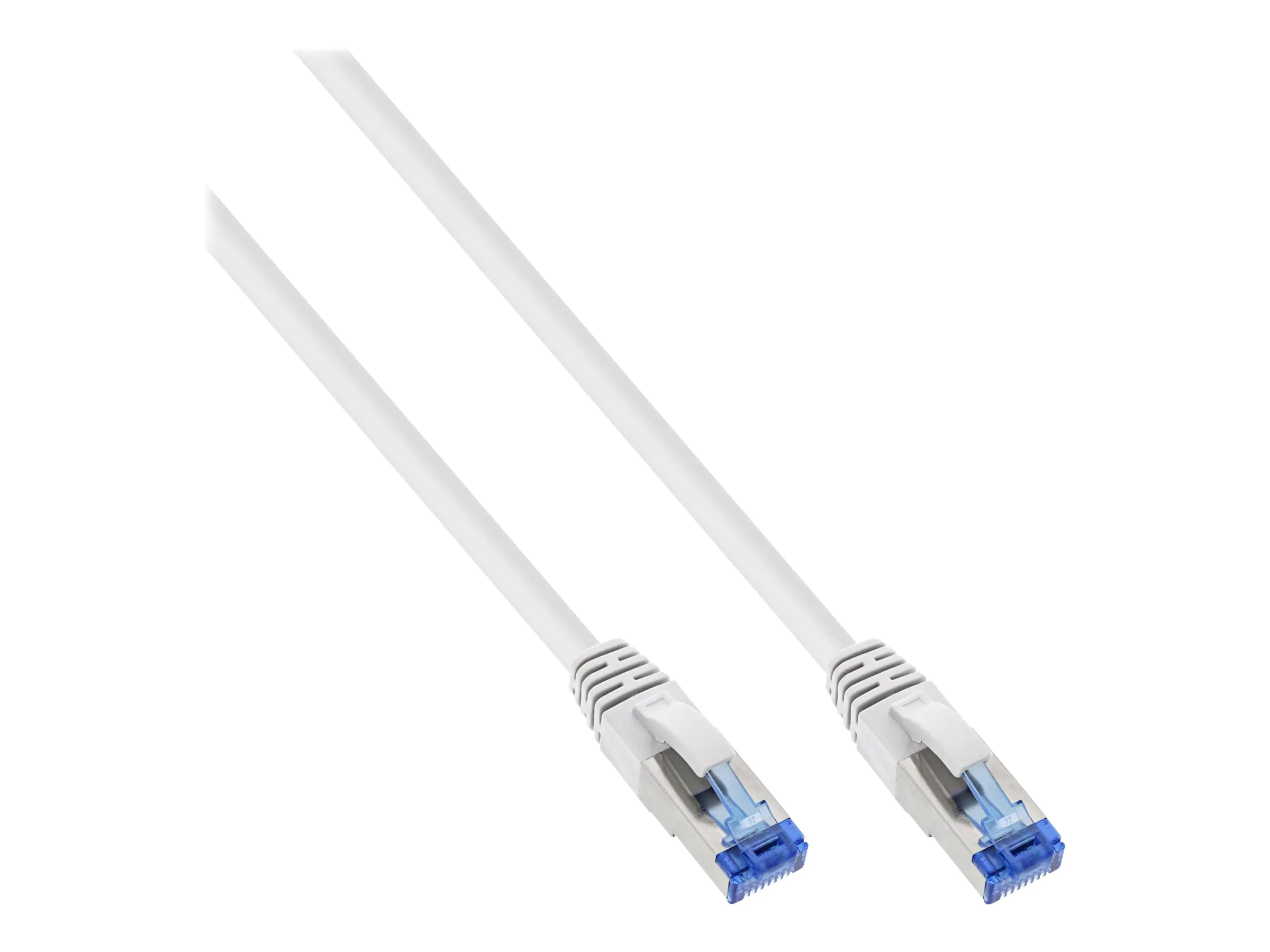 InLine - Patch-Kabel - RJ-45 (M) zu RJ-45 (M) - 2 m - SFTP, PiMF - CAT 6a - halogenfrei, geformt, ohne Haken, verseilt - weiß (Packung mit 40)
