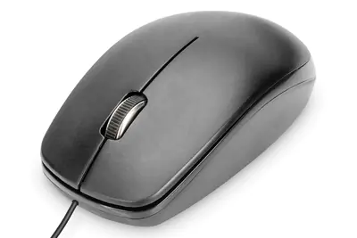 DIGITUS DA-20160 - Maus - ergonomisch - optisch - 3 Tasten - kabelgebunden - USB - Schwarz