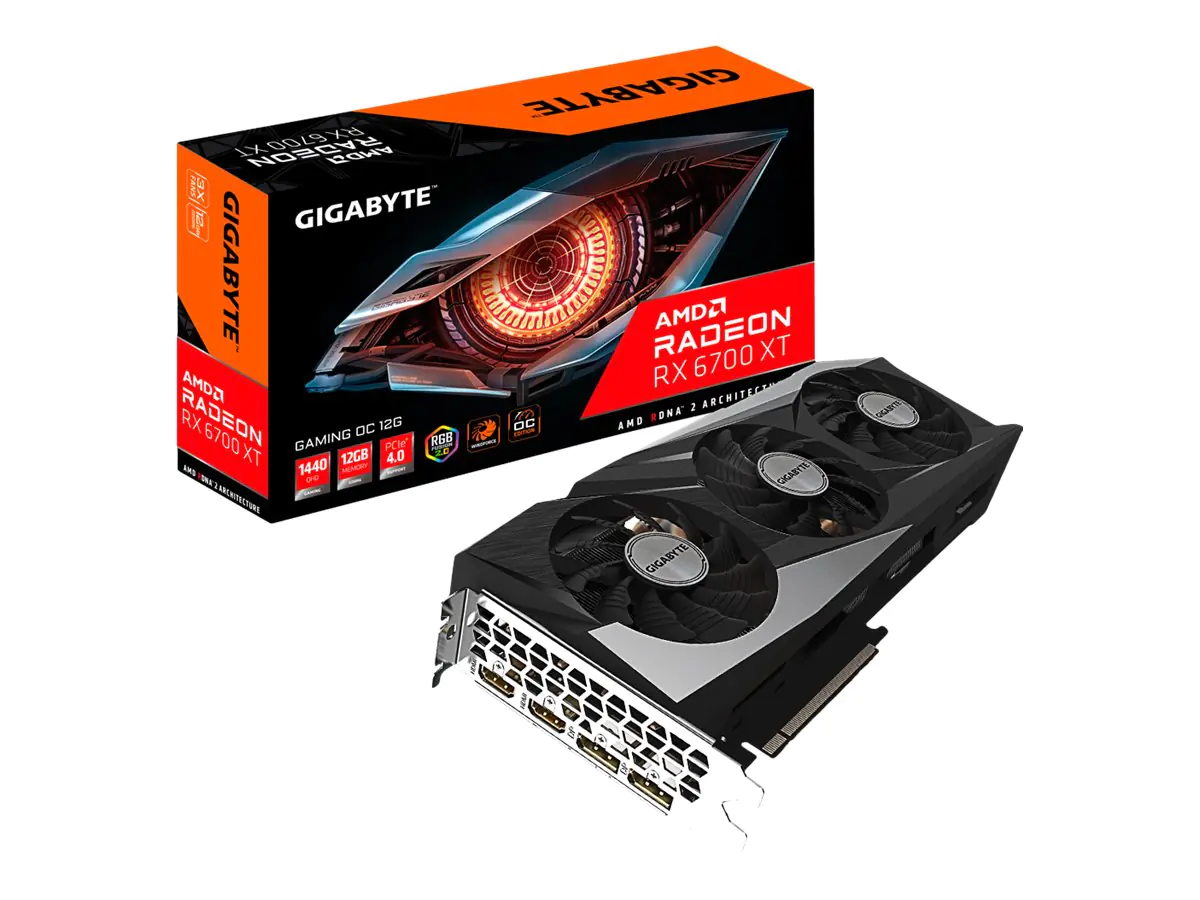 Gigabyte Radeon RX 6700 XT GAMING OC 12G - Grafikkarten - Radeon RX 6700 XT - 12 GB GDDR6 - PCIe 4.0 x16 - 2 x DisplayPort, 2 x HDMI