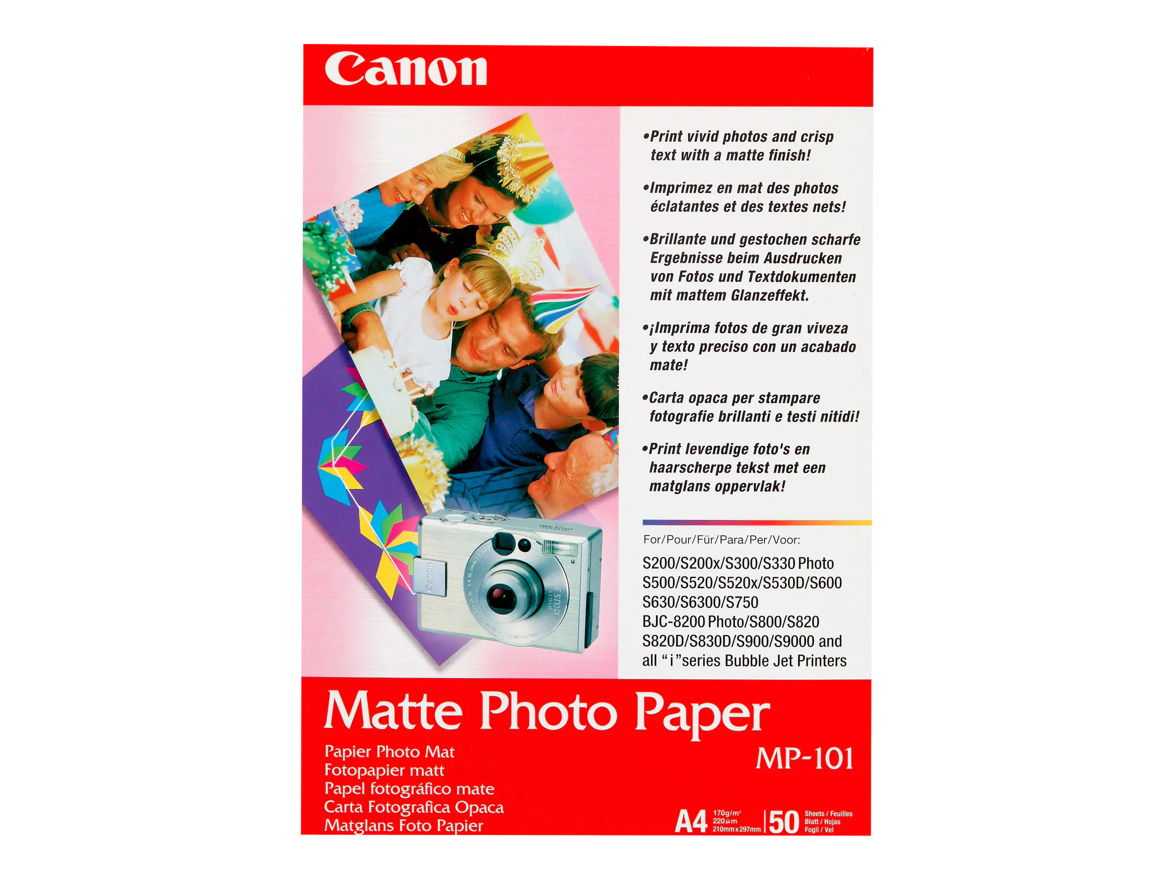 Canon Fotopapier 7981A005 DIN A4 170 g/m² matt für Tintenstrahldrucker 50 Blatt