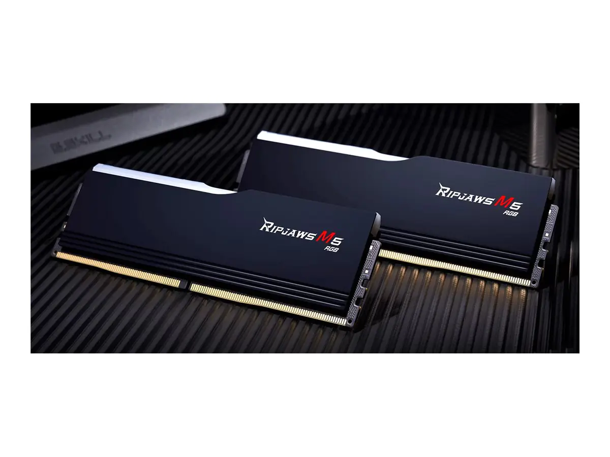 G.Skill Ripjaws M5 RGB F5-6000J3040G32GX2-RM5RK - DDR5 - Kit - 64 GB: 2 x 32 GB - DIMM 288-PIN - 3000 MHz / PC5-24000 - CL30 - 1.4 V - ungepuffert - on-die ECC - mattschwarz