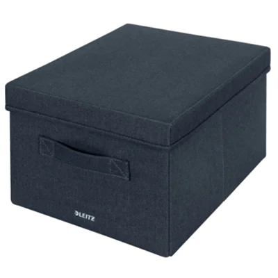 Leitz Aufbewahrungsbox Fabric mittel 28,5 x 20,3 x 38 cm (B x H x T) DIN A4 Karton/Stoff samtgrau 2 St./Pack.