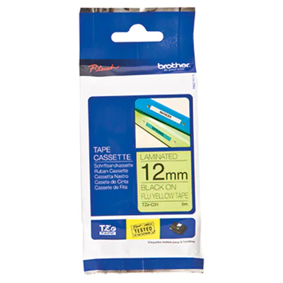 P-touch Schriftbandkassette TZEC31 12mmx5m sw auf ge P-touch Schriftbandkassette TZEC31 12mmx5m sw auf ge