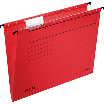 Leitz Hängemappe ALPHA® DIN A4 275g/m² Pendareckarton, recycelt rot 25 St./Pack. Leitz Hängemappe ALPHA® DIN A4 275g/m² Pendareckarton, recycelt rot 25 St./Pack.