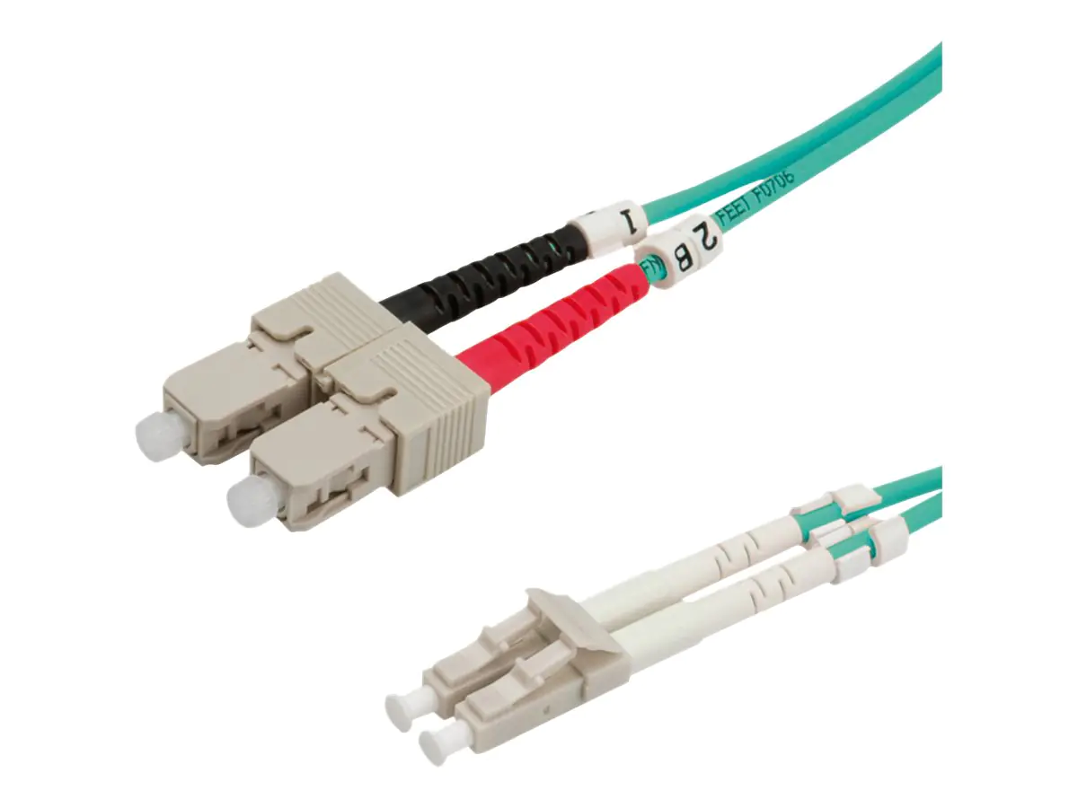 Roline Fibre Optic Jumper Cable - Netzwerkkabel - LC Multi-Mode (M) zu SC multi-mode (M) - 0.5 m - Glasfaser - 50/125 Mikrometer - OM3 - Türkis