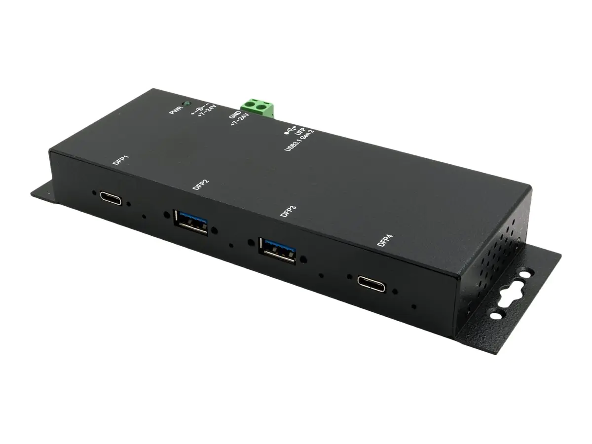 Exsys EX-1234HMVS - Hub - 4 x USB 3.2 Gen 2 - Desktop, wandmontierbar - Gleichstrom