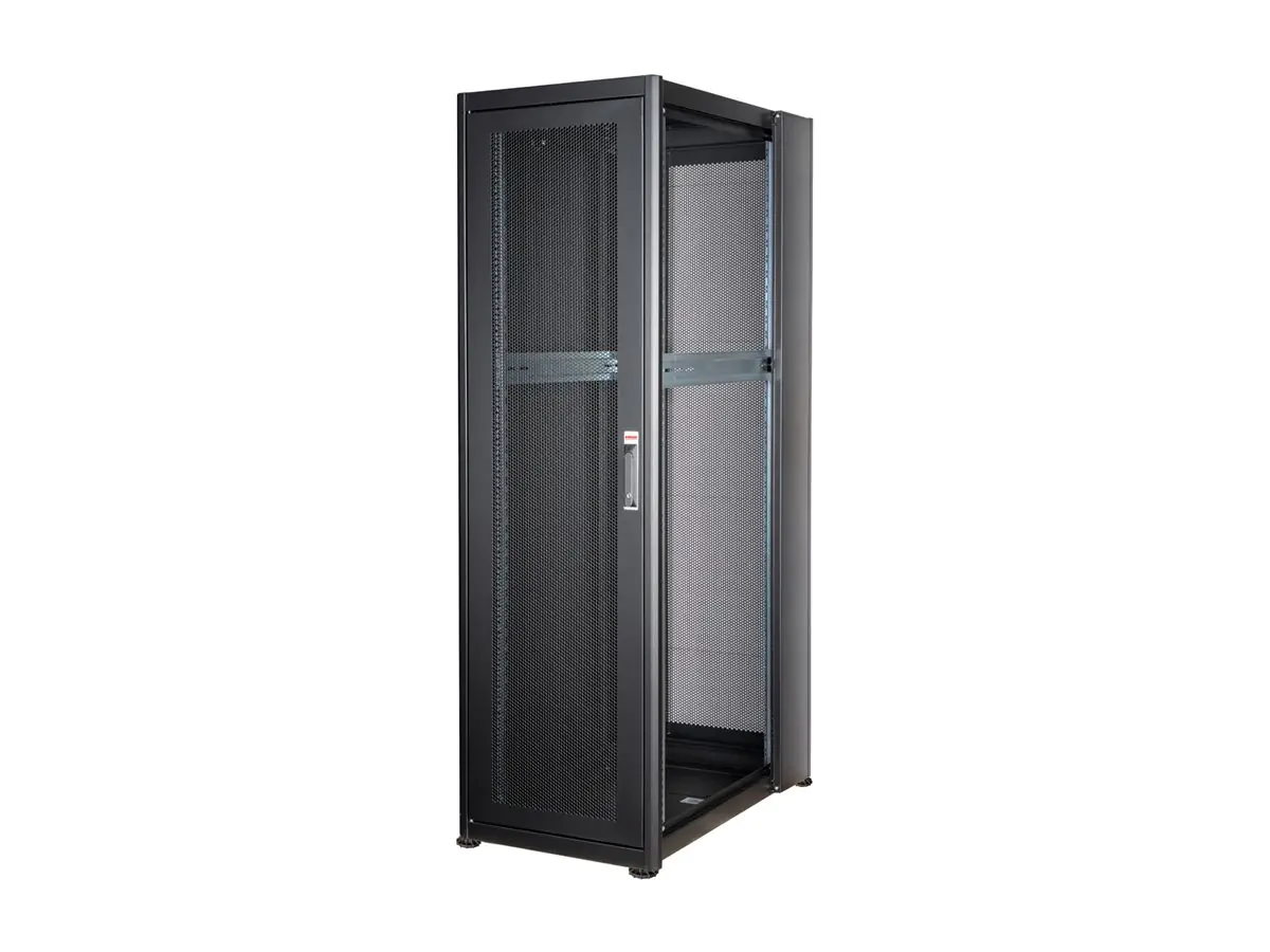 ROLINE 19 Zoll Netzwerkschrank Basic 42 600x1000 BxT Glastür schwarz