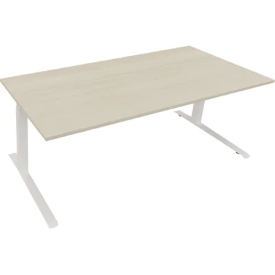 Sitz-/Stehtisch Kufe Doppels. Quad. B2000xT900xH645-1275 ws/Akazie