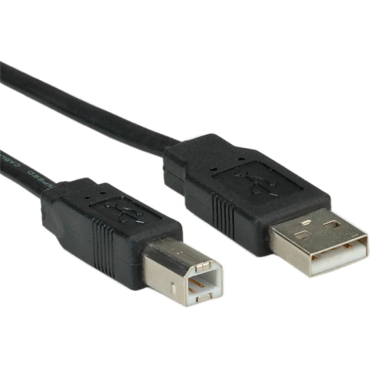 Roline - USB-Kabel - USB (M) zu USB Typ B (M) - USB 2.0 - 1.8 m - flach - Schwarz