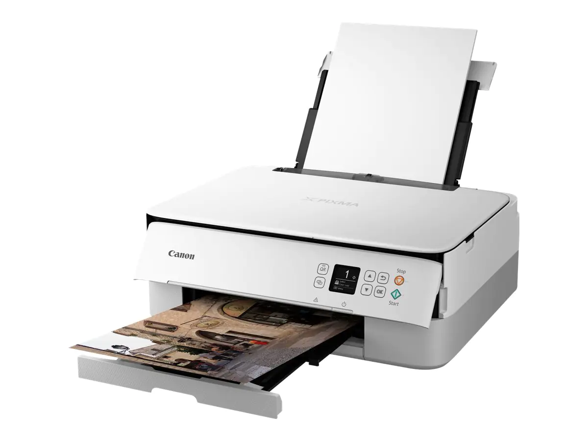 Canon PIXMA TS5351 - Multifunktionsdrucker - Farbe - Tintenstrahl - 216 x 297 mm (Original) - A4/Legal (Medien) - bis zu 13 ipm (Drucken) - 200 Blatt - USB 2.0, Bluetooth, Wi-Fi(n) - weiß