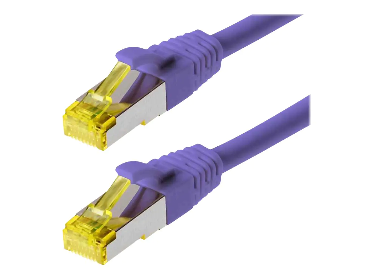 Helos - Patch-Kabel - RJ-45 (M) zu RJ-45 (M) - 5 m - SFTP, PiMF - CAT 6a - halogenfrei - violett Helos - Patch-Kabel - RJ-45 (M) zu RJ-45 (M) - 5 m - SFTP, PiMF - CAT 6a - halogenfrei - violett