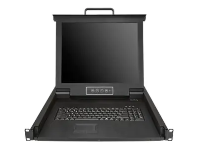 StarTech Rack KVM Konsole - US Tastatur(QWERTY), Ein Port VGA KVM mit 17" LCD Monitor - 1HE LCD KVM Konsolenschublade mit Kabeln - USB Unterstützung - 50.000 MTBF (RKCONS1701) - KVM-Konsole mit KVM-Switch - 1 Anschlüsse - USB - 43.2 cm (17") - Rack - einb