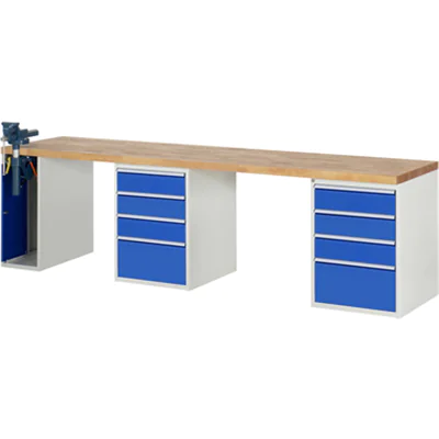 RAU Werkbank 7000 3.000 x 890 x 700 mm (B x H x T) enzianblau lichtgrau RAU Werkbank 7000 3.000 x 890 x 700 mm (B x H x T) enzianblau lichtgrau