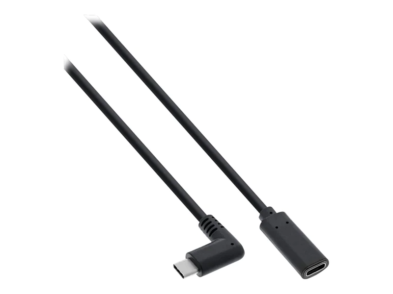 InLine - USB-Verlängerungskabel - 24 pin USB-C (M) gewinkelt zu 24 pin USB-C (W) - USB 3.2 Gen 1 - 3 A - 50 cm - unterstützt Stromversorgung - Schwarz InLine - USB-Verlängerungskabel - 24 pin USB-C (M) gewinkelt zu 24 pin USB-C (W) - USB 3.2 Gen 1 - 3 A - 50 cm - unterstützt Stromversorgung - Schwarz