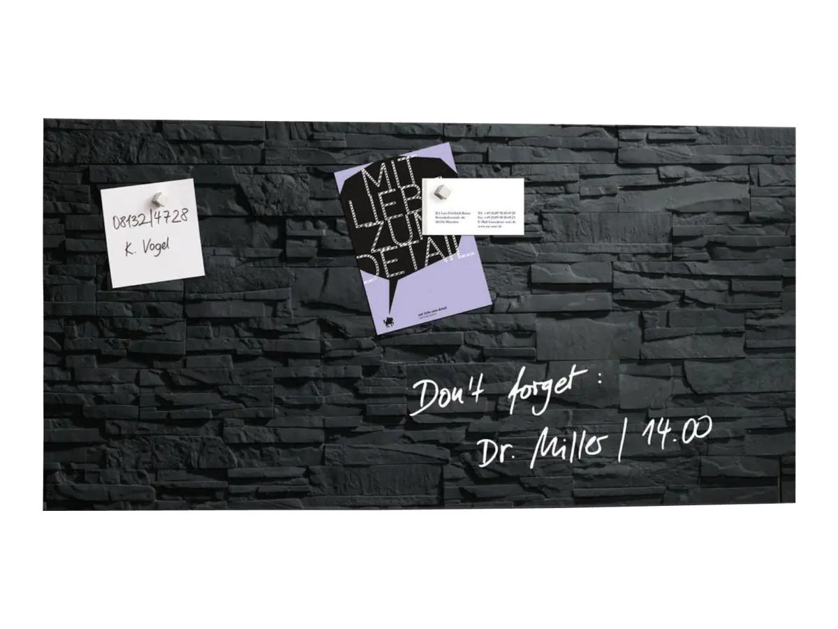SIGEL Magnetboard Artverum GL149 910x460x15mm Glas Schiefer-Stone