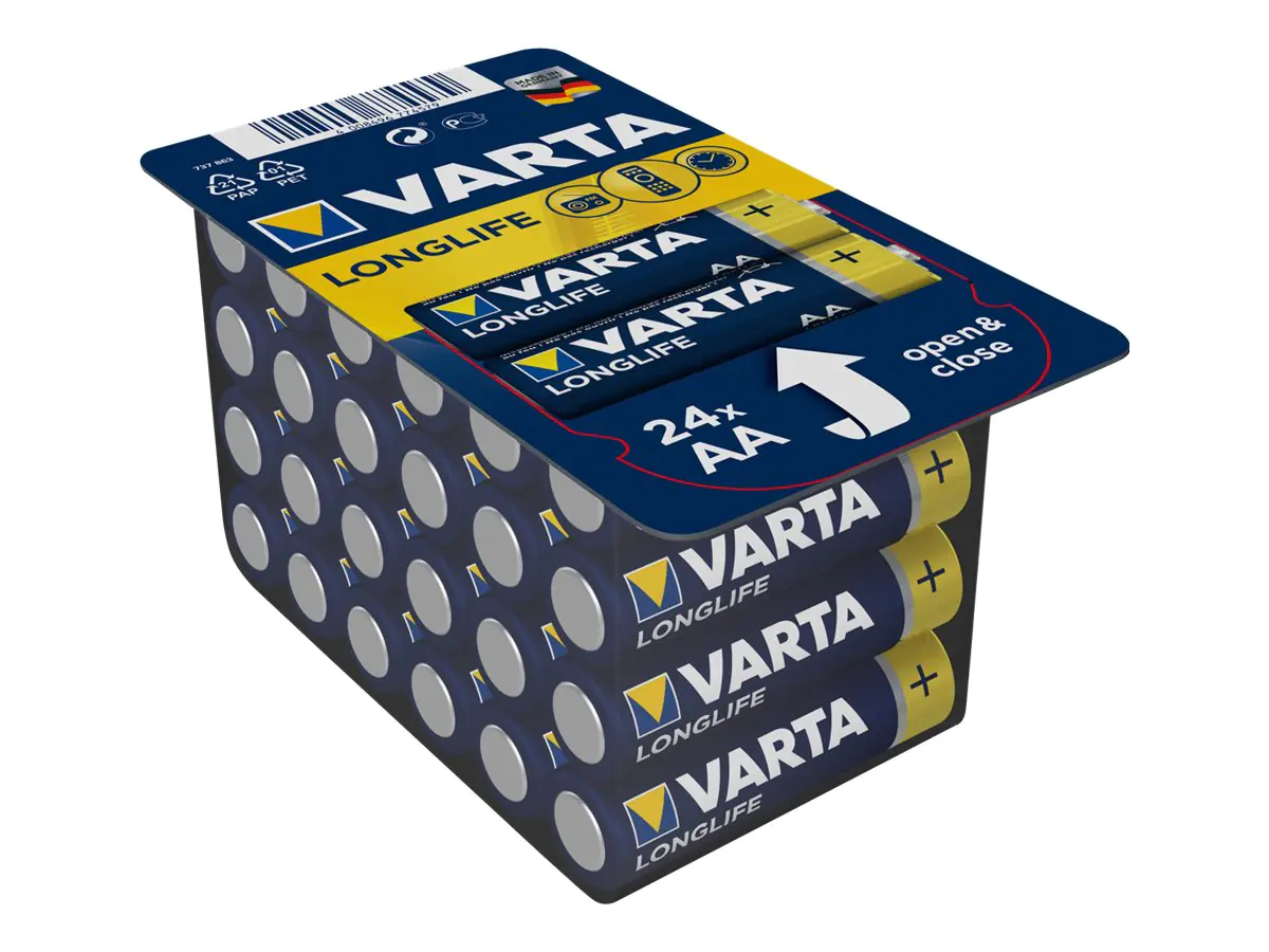 Varta Longlife - Batterie 24 x AA / LR6 - Alkali-Mangan - 2750 mAh Varta Longlife - Batterie 24 x AA / LR6 - Alkali-Mangan - 2750 mAh