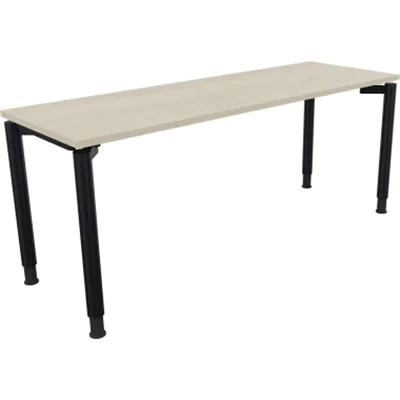 Schreibtisch Vierfuß Rundrohr B1800xT600xH680-820 an/Akazie hell