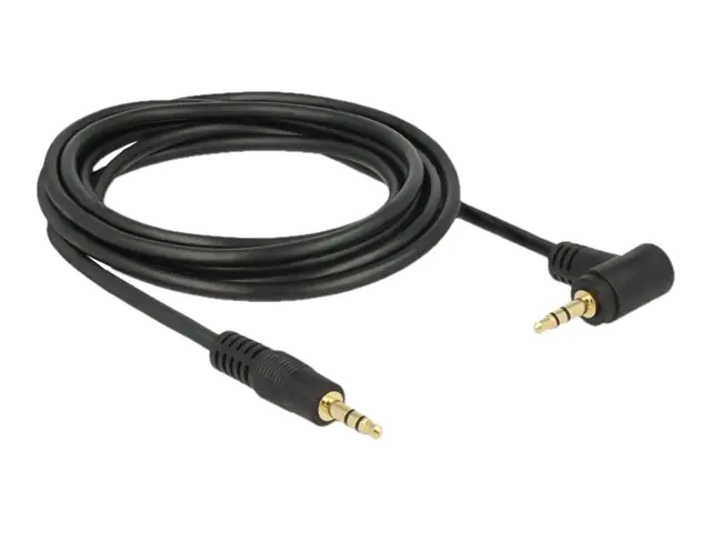 Delock - Audiokabel - mini-phone stereo 3.5 mm männlich zu mini-phone stereo 3.5 mm männlich - 3 m - Schwarz - gewinkelter Stecker
