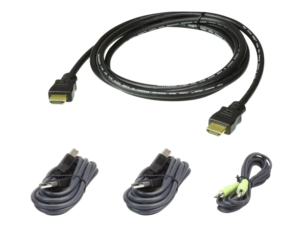 ATEN 2L-7D02UHX4 - Tastatur- / Video- / Maus- (KVM-) Kabelkit - TAA-konform - für ATEN CS1182H4 ATEN 2L-7D02UHX4 - Tastatur- / Video- / Maus- (KVM-) Kabelkit - TAA-konform - für ATEN CS1182H4