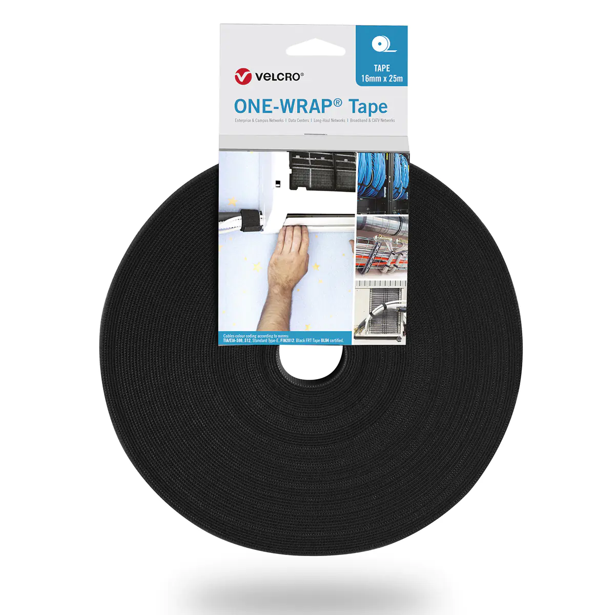 VELCRO One Wrap Band 25m 20mm Schwarz VEL-OW64140