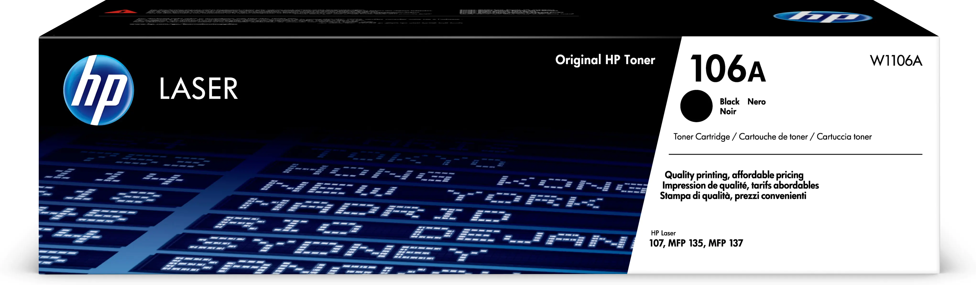 HP 106A - Schwarz - Original - Tonerpatrone (W1106A) - für Laser 107, MFP 135, MFP 137 HP 106A - Schwarz - Original - Tonerpatrone (W1106A) - für Laser 107, MFP 135, MFP 137