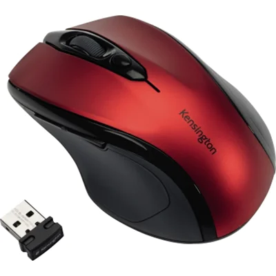Kensington Optische PC Maus Pro Fit® Rechtshänder USB-A 10m Batterie inkl. Nano-USB-Empfänger rubinrot