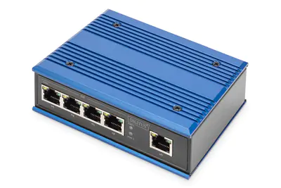 DIGITUS Professional DN-651118 Industrial - Switch - unmanaged - 5 x 10/100/1000 - an DIN-Schiene montierbar - Gleichstrom