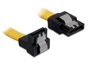 Delock Cable SATA - SATA-Kabel - Serial ATA 150/300/600 - SATA (W) zu SATA (W) - 20 cm - nach unten gewinkelter Stecker, eingerastet, gerader Stecker - Gelb