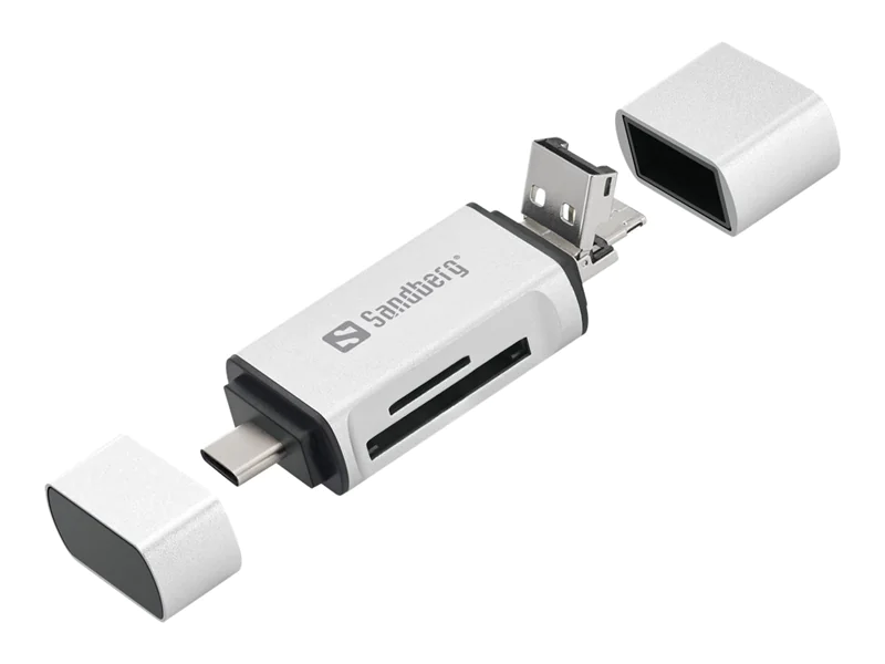 Sandberg - Kartenleser (microSD, SD) - micro USB / USB / USB-C