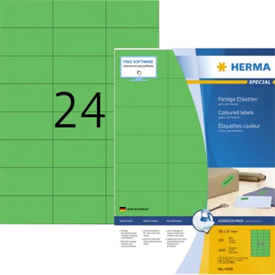 HERMA Etikett SuperPrint 4409 70x37mm grün 2.400 St./Pack. HERMA Etikett SuperPrint 4409 70x37mm grün 2.400 St./Pack.