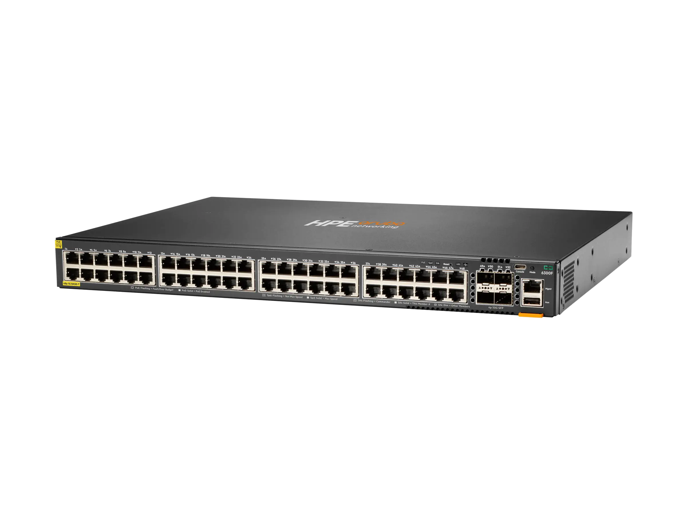 HPE Aruba CX 6300F - Switch - nur horizontale Oberflächenmontage - L3 - managed - 48 x 10/100/1000 (PoE+) S0G95A
