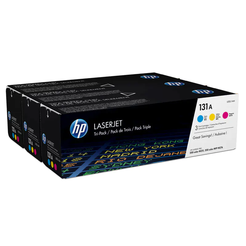 HP Toner Multipack U0SL1AM 131A C/M/Y 3x 1.800 Seiten 3 Stück HP Toner Multipack U0SL1AM 131A C/M/Y 3x 1.800 Seiten 3 Stück