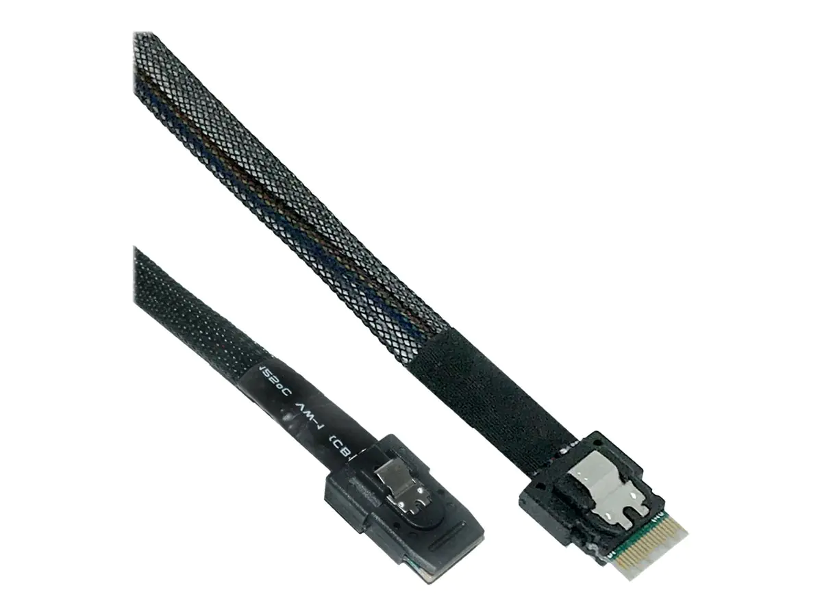 InLine - Internes SAS-Kabel - SAS 12Gbit/s - 4i Slim SAS (S) Verriegelung zu Mini SAS (SFF-8087) (S) Verriegelung - 50 cm - Schwarz
