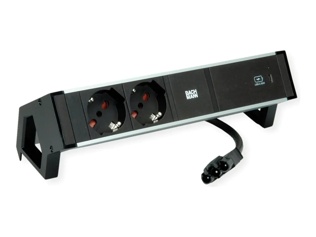 Bachmann DESK 2 ALU - Steckdosenleiste - Wechselstrom 250 V - Eingabe, Eingang GST18i3 -
