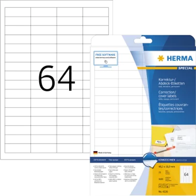 HERMA Etikett 4226 48,3x16,9mm A4 weiß 1.600 St./Pack. HERMA Etikett 4226 48,3x16,9mm A4 weiß 1.600 St./Pack.