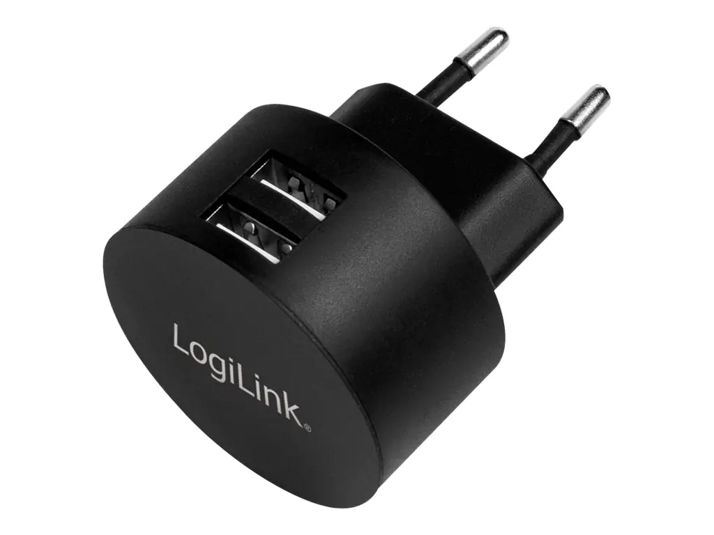 LogiLink 2-Port USB Wall Charger - Netzteil - 10.5 Watt - 2.1 A - 2 Ausgabeanschlussstellen (USB) - Europa