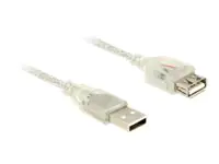 DeLOCK - USB-Verlängerungskabel - USB (W) bis USB (M) - USB 2.0 - 50 cm - durchsichtig