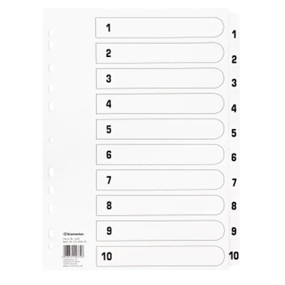 Soennecken Register Mylar 1605 1-10 weiß Soennecken Register Mylar 1605 1-10 weiß